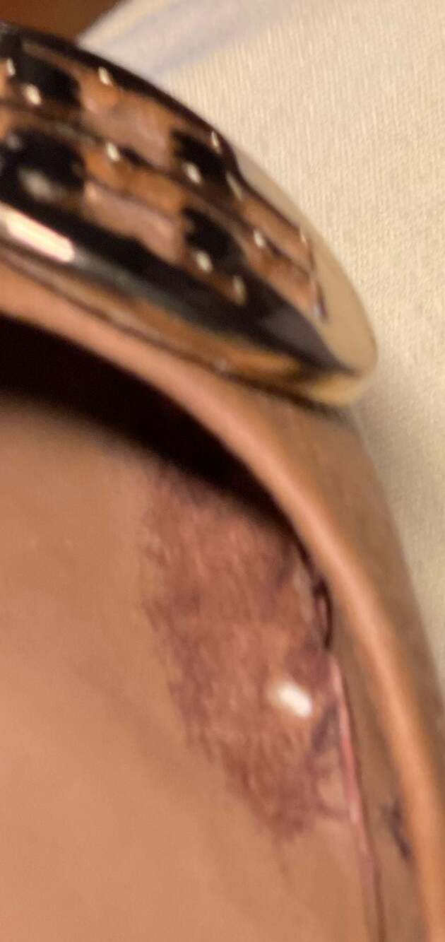 Tory Burch Tan Leather Medallion Wedge Pumps Heels Size 7M "As Is" Parts, Repair - Picture 10 of 11